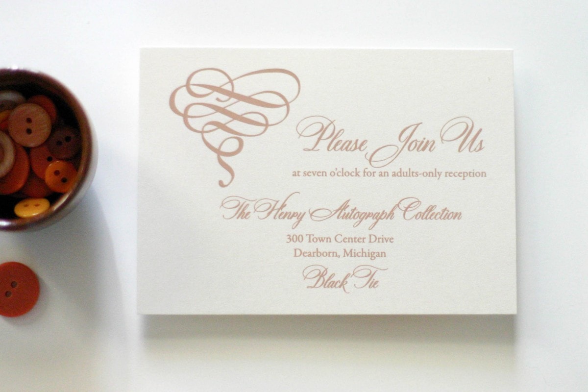 lace infinity heart wedding invitation