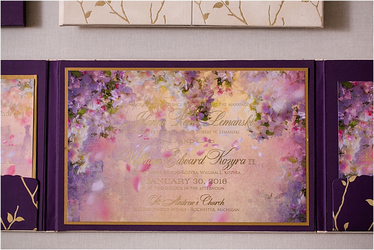 enchanted forest invitations with gold foil